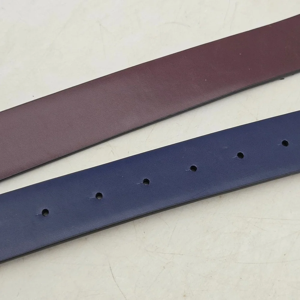 Apt. 9 Belt Burgundy Blue Reversible Syn Leather Stretch Mens 34-36 Buckle